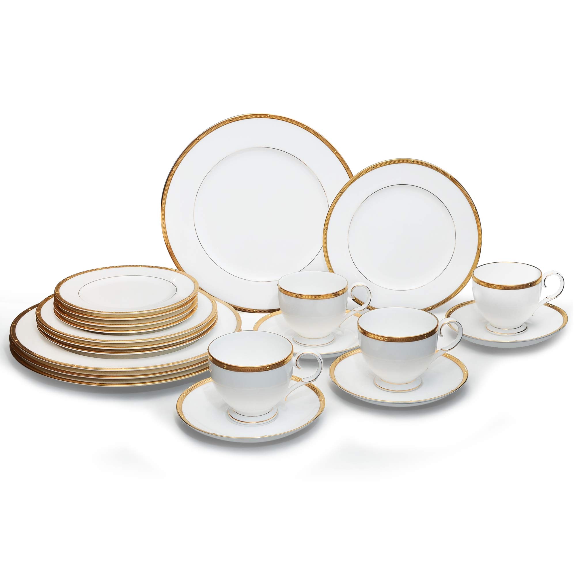 Amazon.com | Noritake Rochelle Gold 20-Piece Dinnerware Place